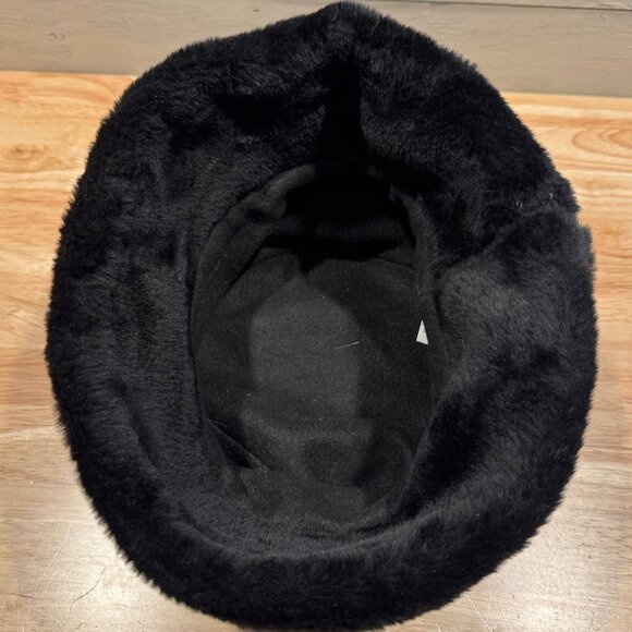 NWT Vintage Faux Fur Black Bear Fuzzy Hat from Sweden Size 56 CM or 22 1/2" - Picture 6 of 10